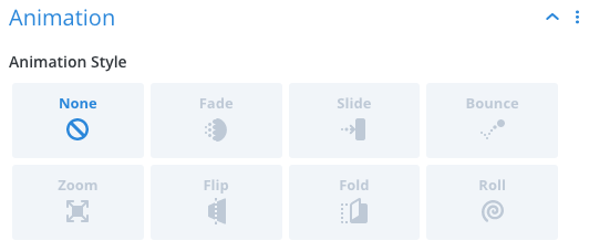 Divi section animation settings